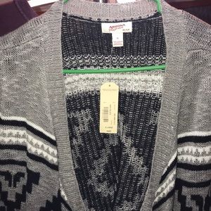 Cardigan. black white and grey.